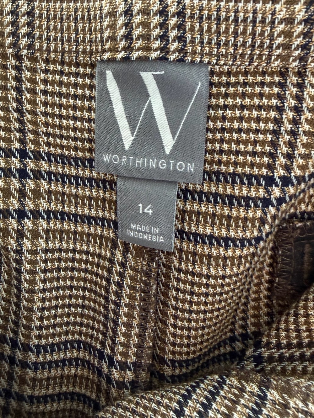 Worthington Brown Plaid Pencil Skirt - Picture 4 of 6